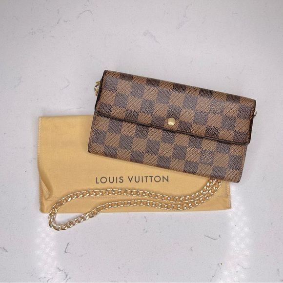 💯 AUTH Louis Vuitton Pochette Damier ebene wallet on chain - Picture 2 of 11